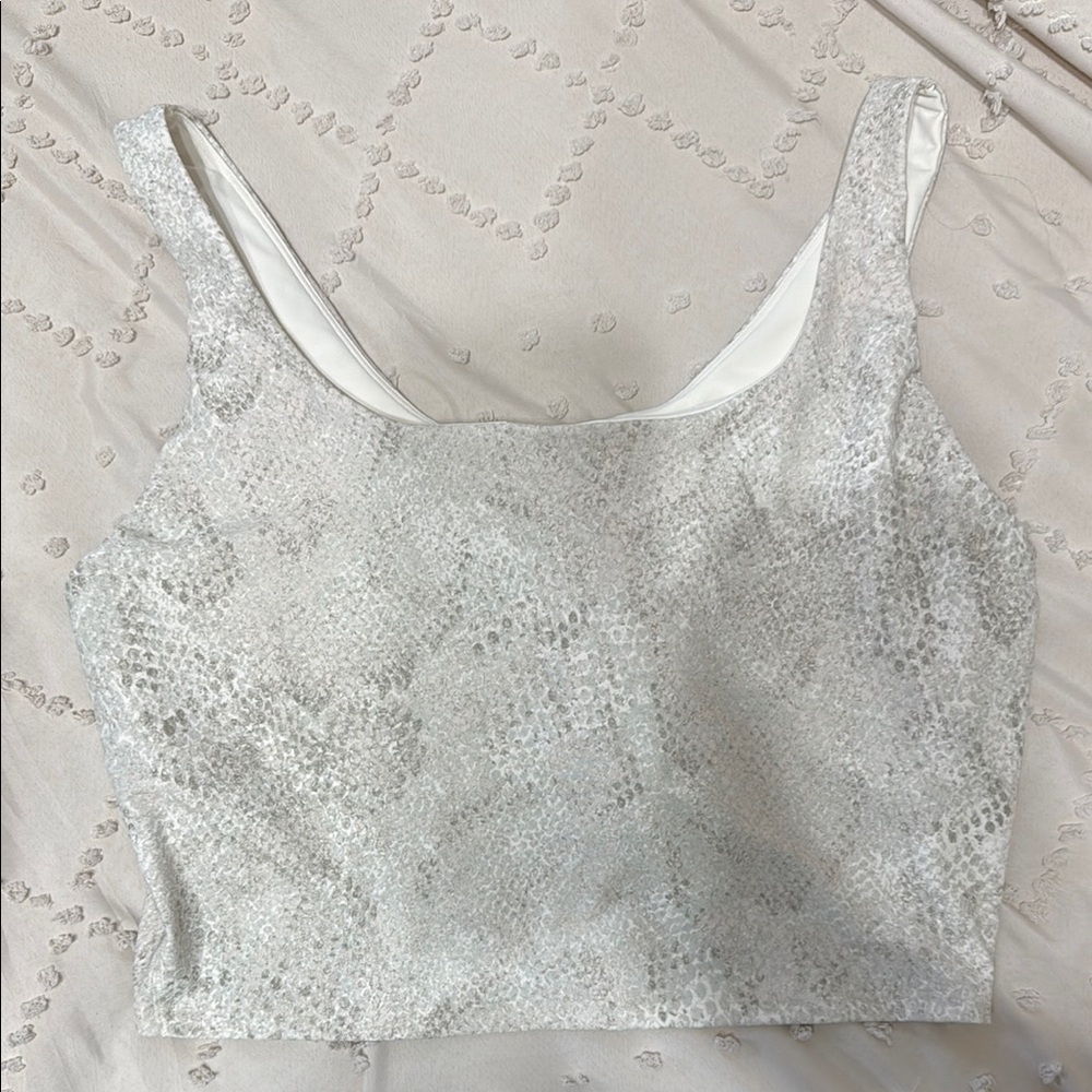 Old Navy PowerSoft Silver Crop Top Bra